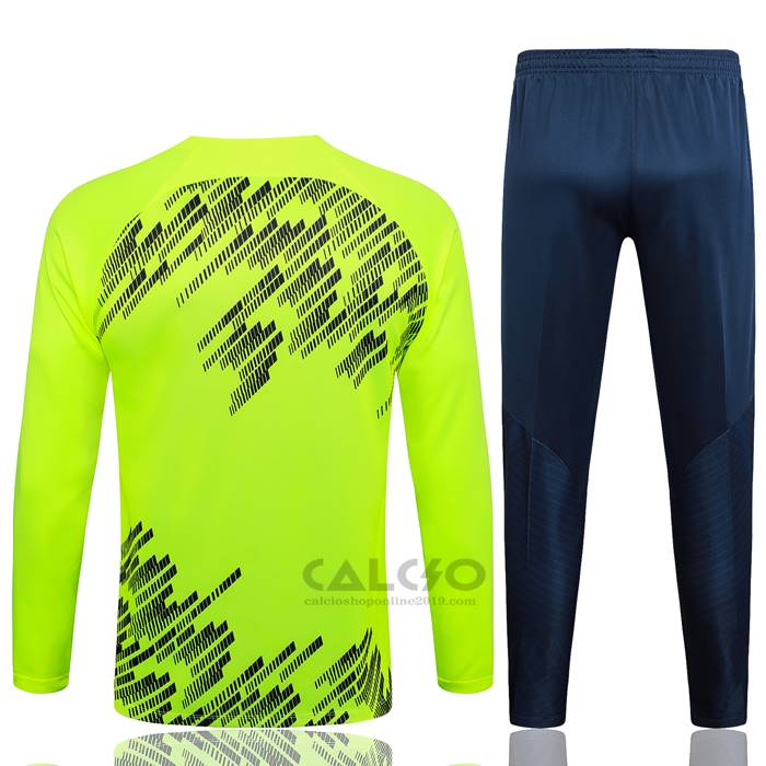 Tuta da Track di Felpa FC Barcellona 2024-2025 Verde Fluorescente